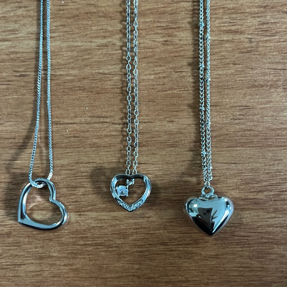 Necklaces 925 silver plated hearts (3)